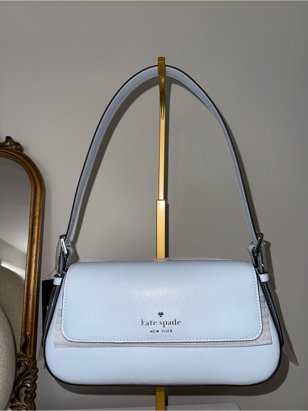 kate spade Watercolor Blue Leather flap Shoulder Bag